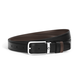 30 mm Reversible Belt in Meisterst&uuml;ck Leather with Rectangular Buckle