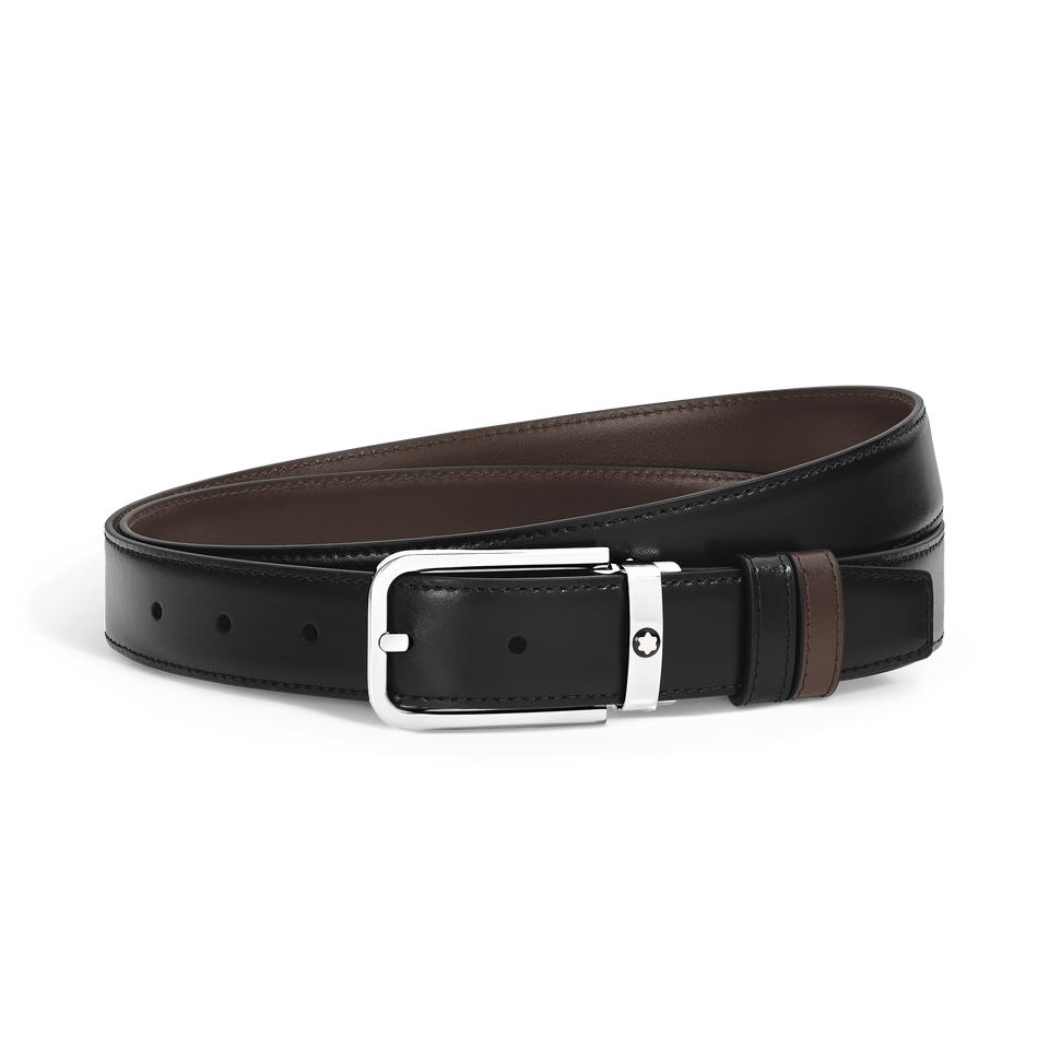 30 mm Reversible Belt in Meisterst&uuml;ck Leather with Rectangular Buckle - 1