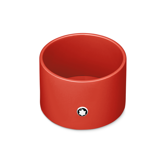 Round Desk tray in Coral Colored Lacquer Wood (Medium) - 1