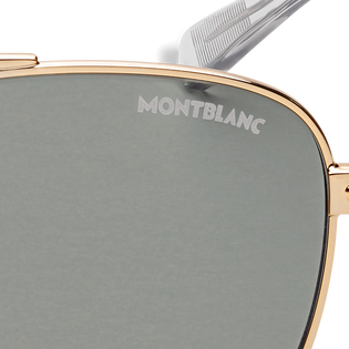 Squared Sunglasses with Gold-Coloured Metal Frame