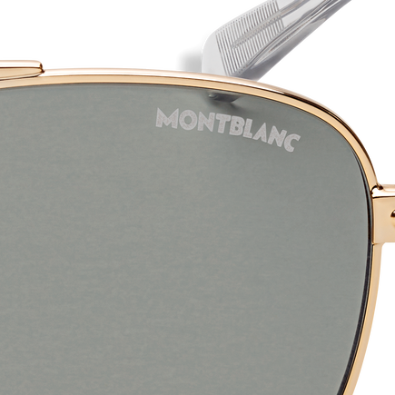 Squared Sunglasses with Gold-Coloured Metal Frame