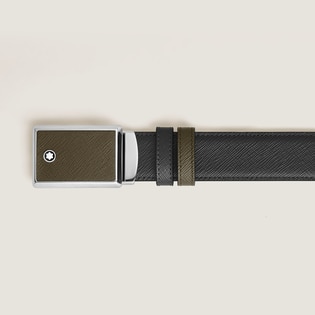 Marquetry Plate 30&nbsp;mm Reversible Belt in Sartorial Leather