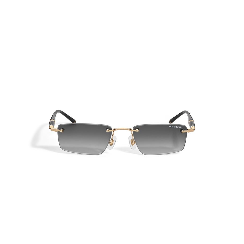 Eckige Sonnenbrille mit goldfarbener Metallfassung - 1