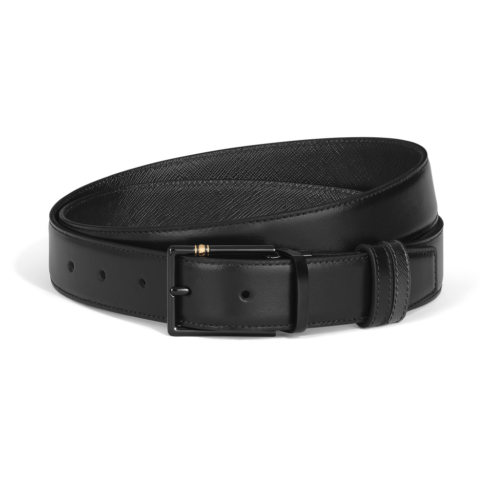 30 mm Reversible Belt in Leather with Rectangular Meisterst&uuml;ck Buckle - 1