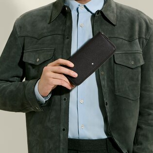 Wallet 8cc with zip in Sartorial Leather