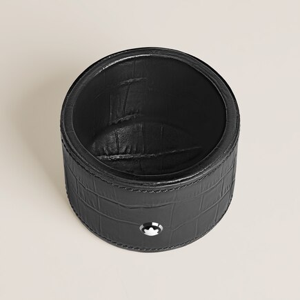 Desk Tray Medium, Croco-Embossed Leather, Black
