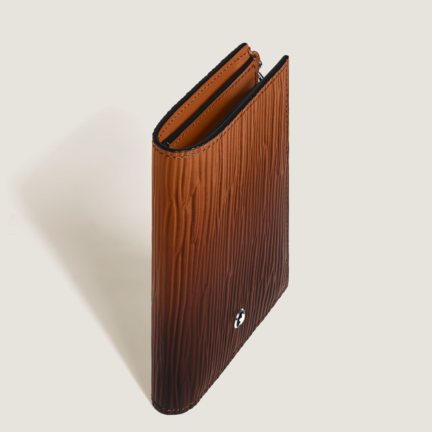 Mini Vertical Wallet 6cc in Corteccia Sfumato Leather - 3