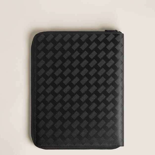 Medium Notebook Holder with zip in Extreme Leather - 4