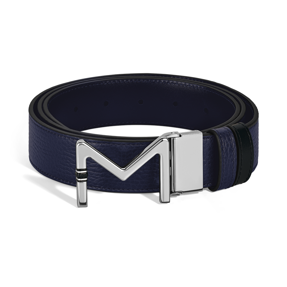 Meisterst&uuml;ck buckle midnight blue/black 35mm reversible leather belt - 1
