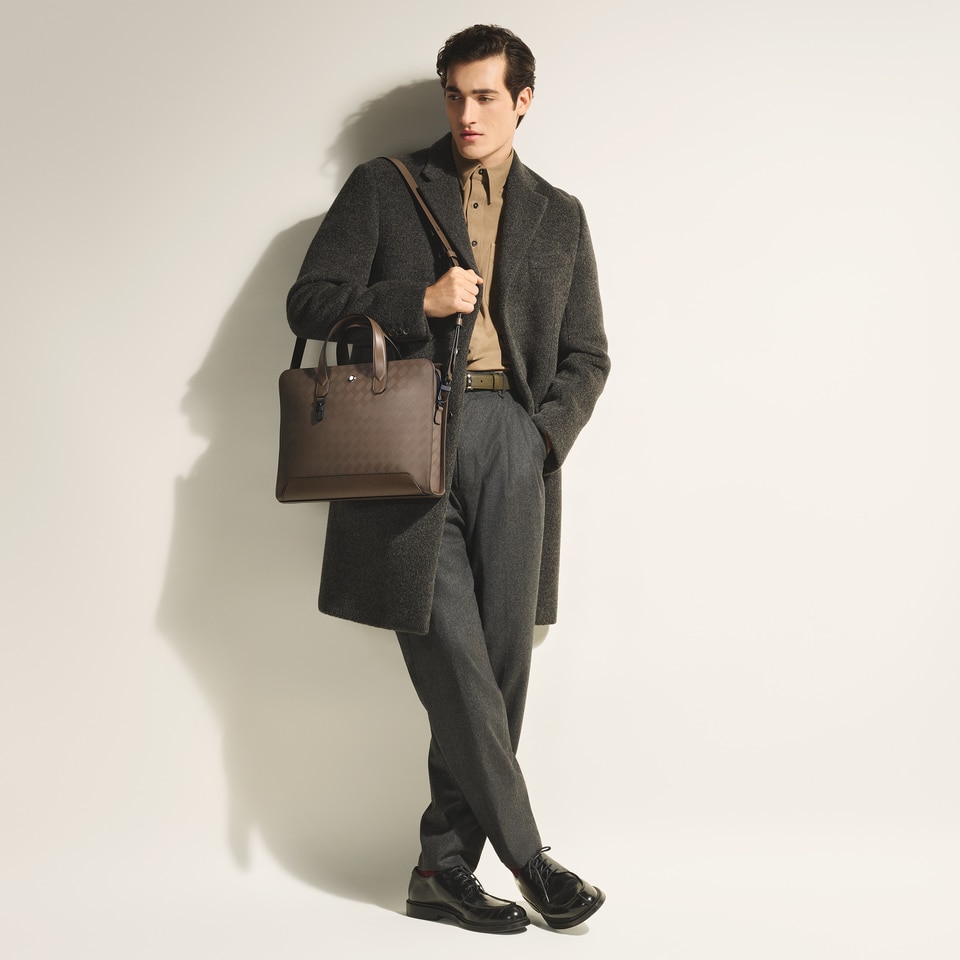Thin Briefcase in Extreme Leather - 2