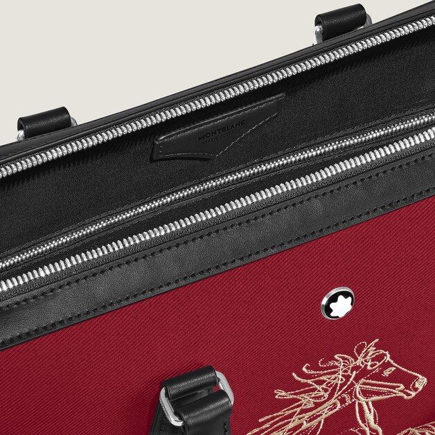 Thin Briefcase Year of the Horse in Embroidered Gabardine - 5