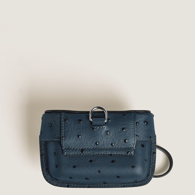 Nib Accessory Case with Strap in Ostrich-Embossed Leather - 4