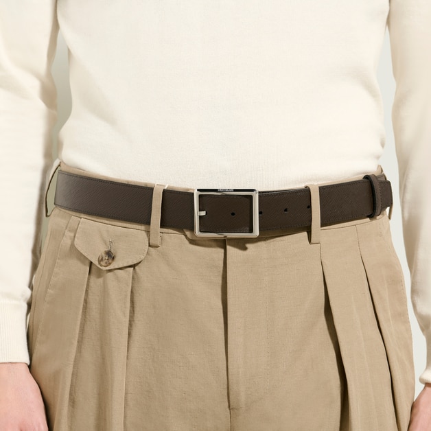 Rectangular 35&nbsp;mm Reversible Belt in Sartorial Leather - 4