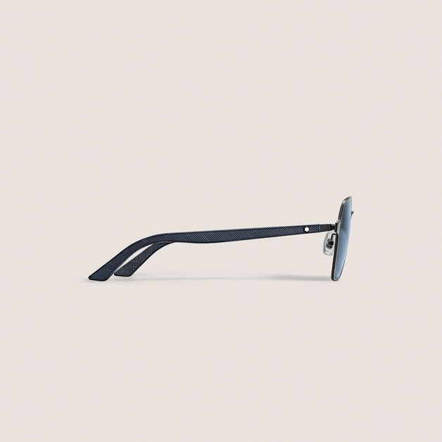 Lunettes de Soleil Carr&eacute;es avec Monture en M&eacute;tal Noir - 2