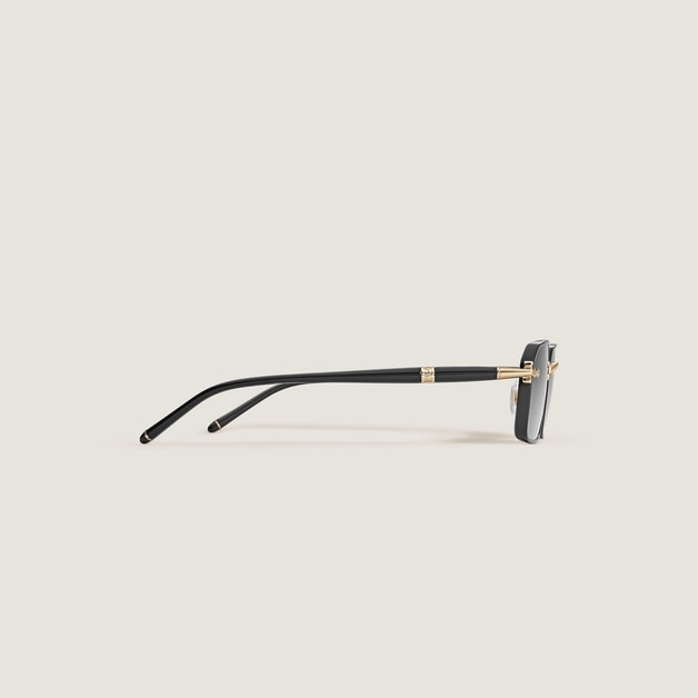 Rectangular Sunglasses with Black Metal Frame - 3