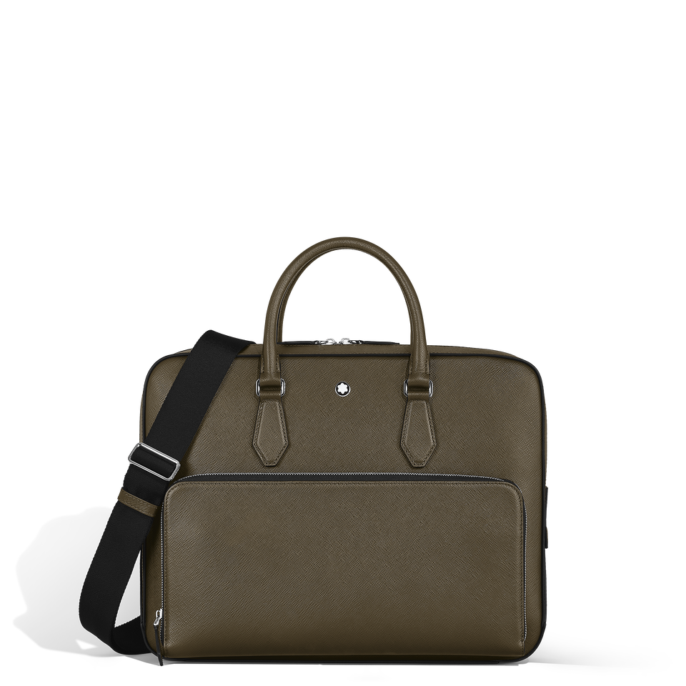 Medium Briefcase with Pocket in Sartorial Leather - 1