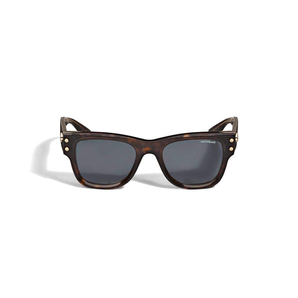 Squared Sunglasses with Havana Acetate Frame - 1