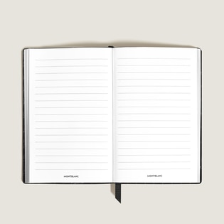 Notebook Small, Croco-Embossed Leather, Black - Lined Pages