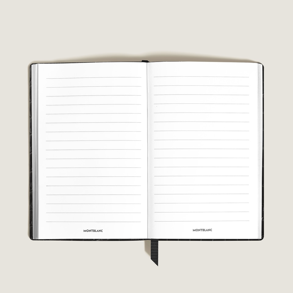 Notebook Small, Croco-Embossed Leather, Black - Lined Pages - 2