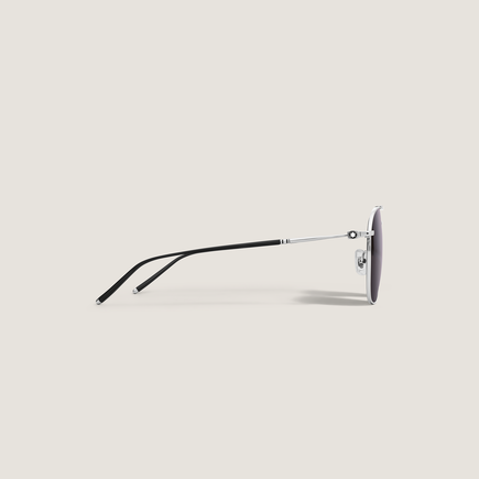 Squared Sunglasses with Silver-Coloured Titanium Frame