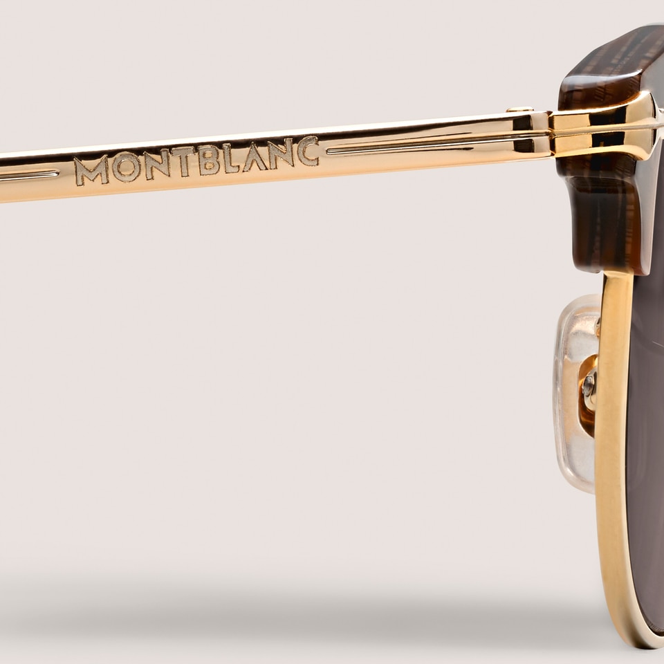 Rechteckige Sonnenbrille mit goldfarbenem Metallrahmen - 4