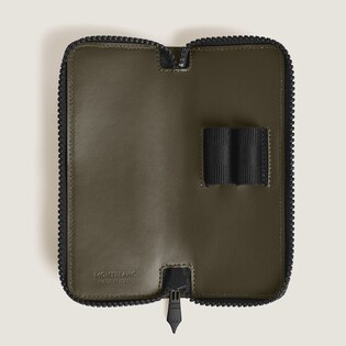 2-Pen Pouch with Zip in Extreme Leather