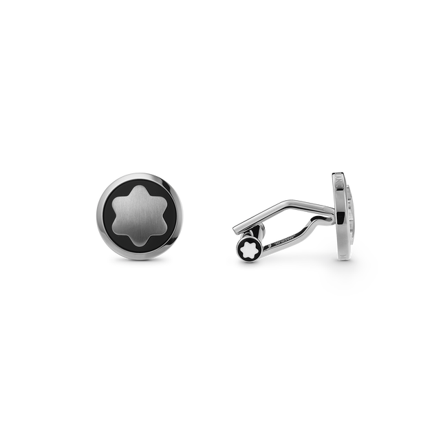 Star Cufflinks with Onyx Inlay - 1