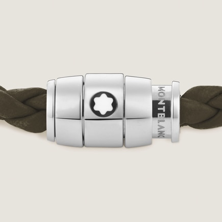 Bracciale Con Chiusura a 3 Anelli in Pelle Soft