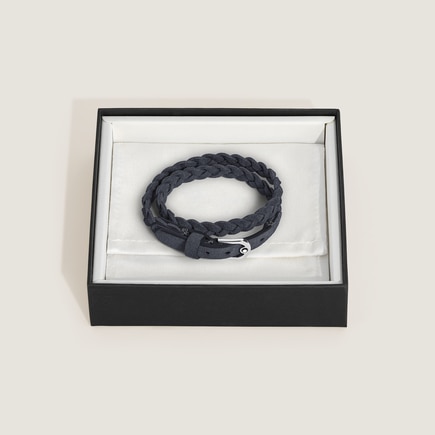 Horseshoe Buckle Adjustable Bracelet in Suede Leather