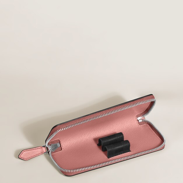 Estuche para 2 Artículos de Escritura con Cremallera de Piel Sartorial - 3