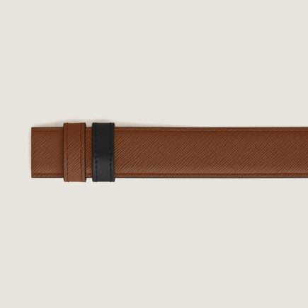 Ceinture en cuir r&eacute;versible 30 mm fauve Sartorial/noir Meisterst&uuml;ck