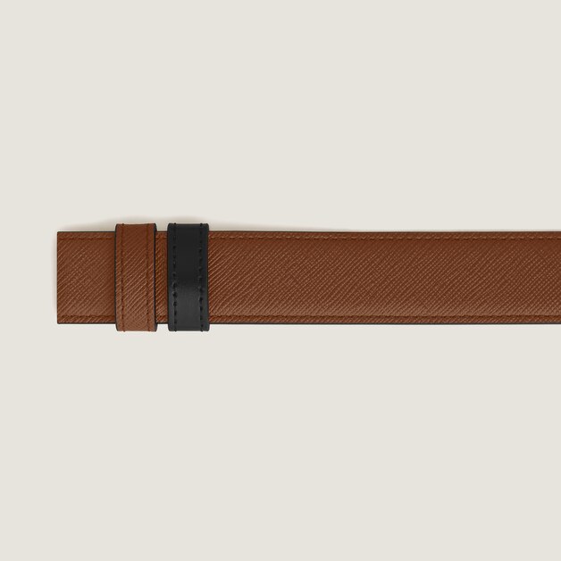Ceinture en cuir r&eacute;versible 30 mm fauve Sartorial/noir Meisterst&uuml;ck - 3