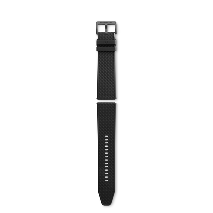 Bracelet en caoutchouc noir avec boucle ardillon noire
