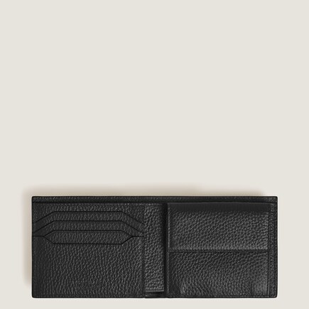 Portafoglio 4 Tasche con Portamonete in Pelle con Grana