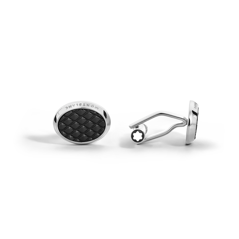 Meisterst&uuml;ck Oval Cufflinks with Geometric Lacquer Inlay - 1