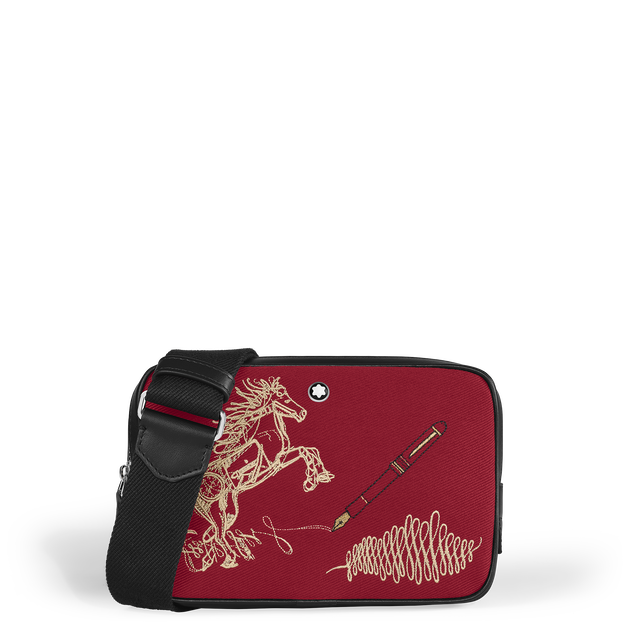 Mini Crossbody Bag Year of the Horse in Embroidered Gabardine - 1