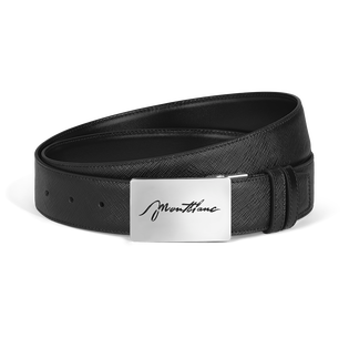 35 mm Reversible Belt in Sartorial Leather with Plate Buckle