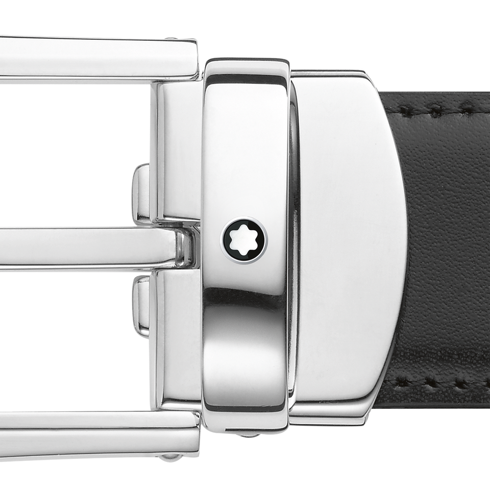 Horseshoe buckle black/brown 30 mm reversible leather belt - 3