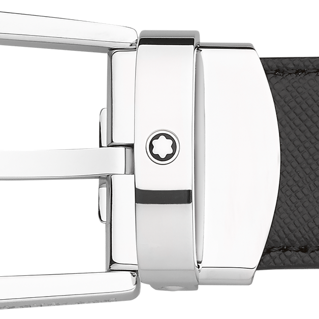 Horseshoe buckle black/brown 30 mm reversible leather belt - 2