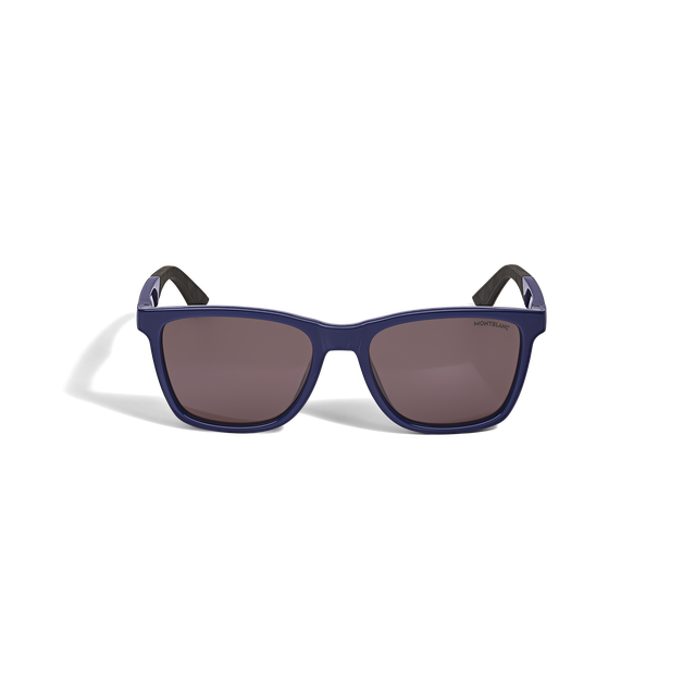 Squared Sunglasses with Blue Injected Frame - 1