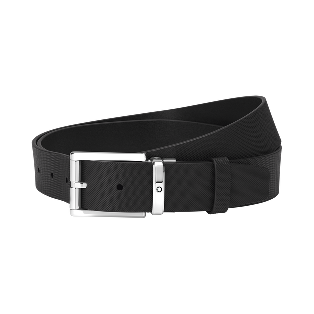 Rectangular 35 mm Belt in Textured Leather - 1