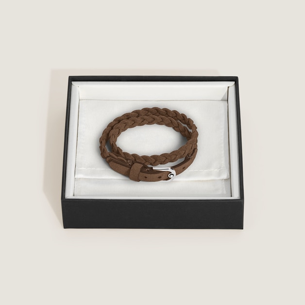 Horseshoe Buckle Adjustable Bracelet in Suede Leather - 3