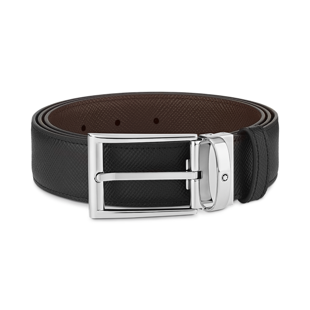 Rectangular 35 mm Reversible Belt in Sartorial Leather - 1