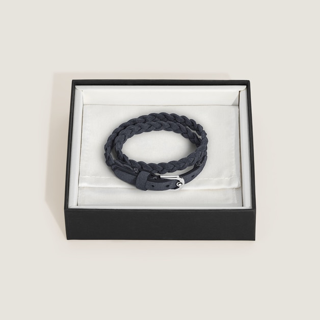 Horseshoe Buckle Adjustable Bracelet in Suede Leather - 3