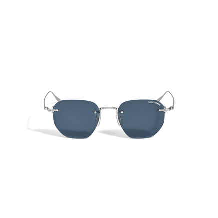 Round Sunglasses with Silver-Colored Metal Frame