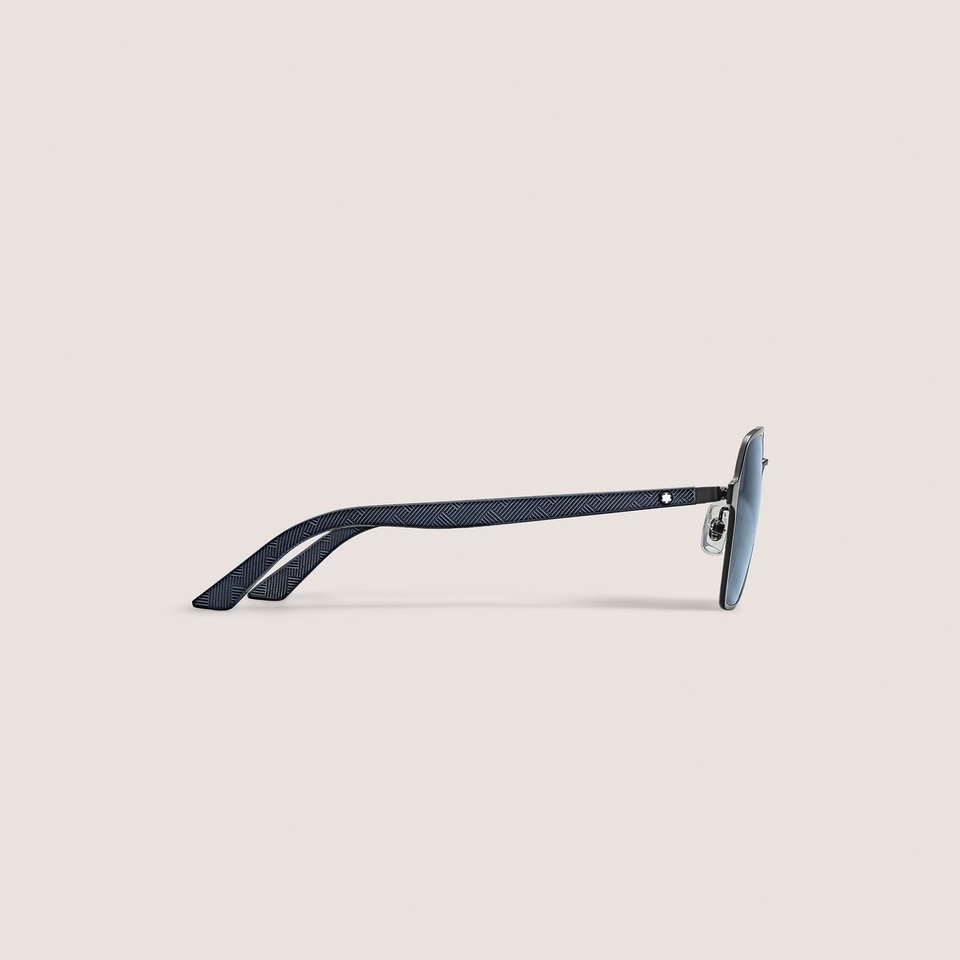 Quadratische Sonnenbrille mit schwarzem Metallrahmen - 2