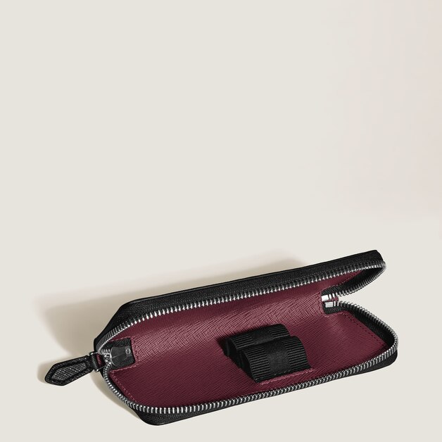 2-Pen Pouch with zip in Sartorial Leather - 4