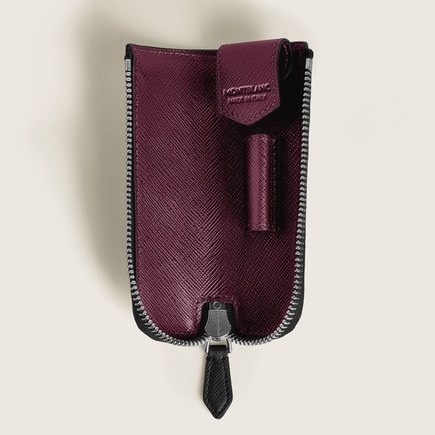 1-Pen Pouch Heritage Rouge Et Noir Baby in Sartorial Leather