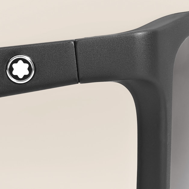 Lunettes de soleil rectangulaires &agrave; monture en ac&eacute;tate noire - 3