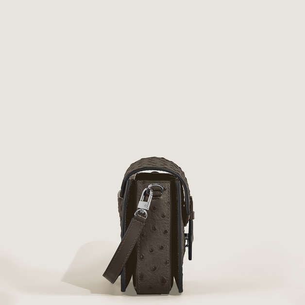 Nib Crossbody Bag in Ostrich-Embossed Leather - 5